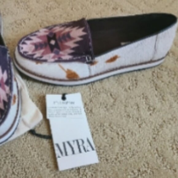 Myra Bag Women's sz 8 Gothic Sneaker Hair On Aztec Leather Slip On 🆕⌚📦🏃 - Picture 8 of 16